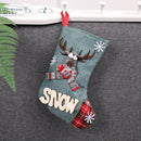 4 PCS Christmas Candy Gift Bag Christmas Socks Decoration(Blue Elk)