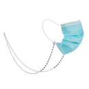 2 PCS Flower Gold-Plated Stainless Steel Hanging Neck Chain Anti-Lost Mask Lanyard(Silver Black Flower)