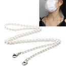 5 PCS Mask Lanyard Handmade Crystal Bead Chain Anti-Drop Hanging Glasses Chain, Color:White