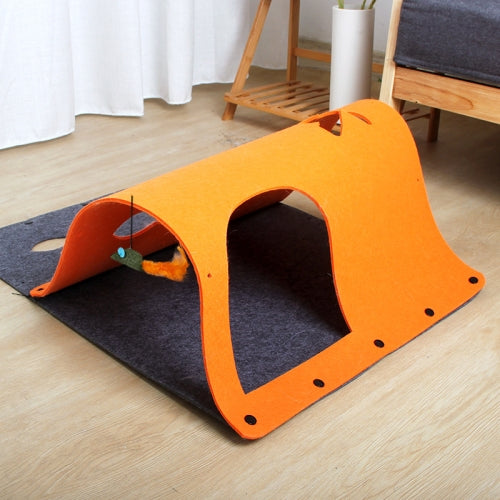 DIY Combination Felt Cat Tunnel Cat Litter, Specification: 44x60cm(Orange)