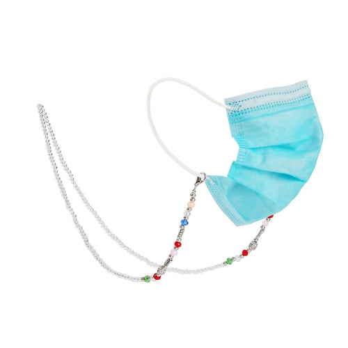 5 PCS Mask Lanyard Necklace Transparent Faceted Bead Retro Anti-Lost Mask Chain