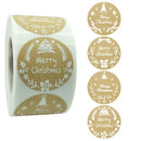 2 PCS Roll Sticker Label Kraft Paper Christmas White Font Holiday Decoration, Size: 3.81cm / 1.5inch(K-09-38)