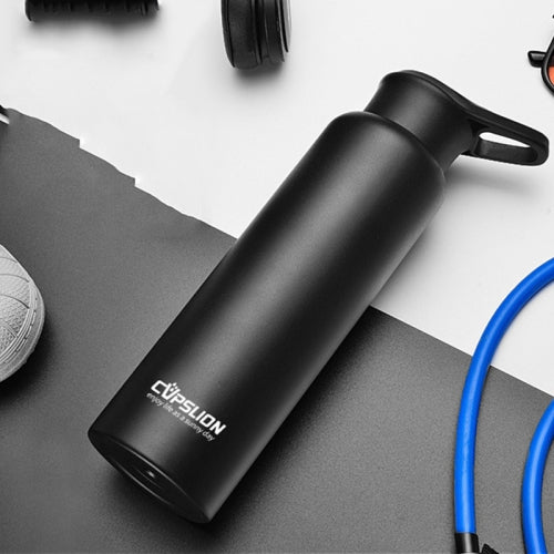 CUPSLION Stainless Steel Large-Capacity Vacuum Flask Outdoor Space Cup Vehicle-Mounted Water Cup(Black)