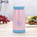 2 PCS Children Cartoon Stainless Steel Vacuum Flask Big Belly Cup(Girl Pink)