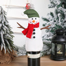 4 PCS Flannel Christmas Table Decoration Wine Set Home Restaurant Holiday Decoration Wine Bottle Set(Snowman)