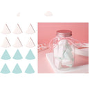 3 Sets 12 in 1 Cans Disposable Powder Puff Triangle Makeup Powder Puff Set Fan-Shaped Powder Puff(Green White)