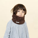 4 PCS Solid Color Children Warm Scarf Lamb Plush Bib, Size:24 x 19.5cm(Coffee)