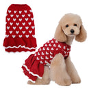 Autumn Winter Pet Red Love Sweater Festive Christmas Pet Clothes, Size: M