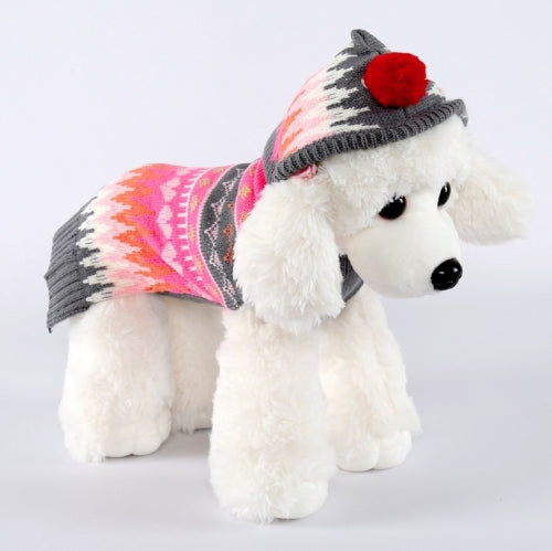Pet Christmas Costume Sweater Hooded Ball Snowflake Costume, Size: L