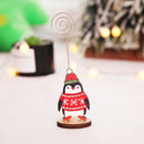 10 PCS Christmas Business Card Holder Message Holder Photo Holder Christmas Gifts Christmas Ornaments Note Holder(Penguin)