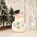 5 PCS Christmas Wooden Decorative DIY Ornaments(Top Hat Snowman )