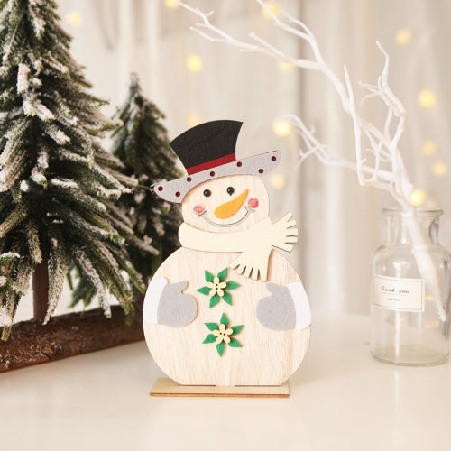 5 PCS Christmas Wooden Decorative DIY Ornaments(Top Hat Snowman )