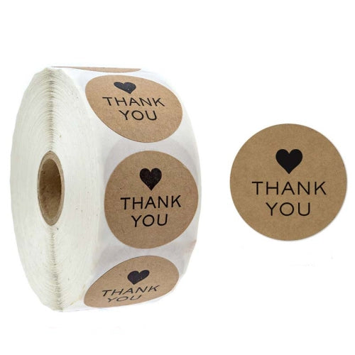 10 PCS Kraft Paper Roll Sticker Thank You Sticker Label Red Love Envelope Decoration, Size: 2.5cm/1inch(B-10)