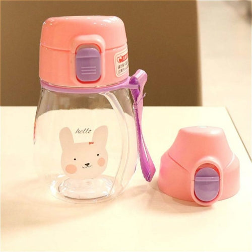 350ml Sippy Cup with Strap Baby Feeding Water Drink Leak Proof Bottle with Straw Baby Learning Drinking Tritan Bebe Copos(Pink Cover)