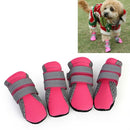 4 in 1 Pet Shoes Dog Shoes Walking Shoes Small Dogs Pet Supplies, Size: L(Pink)