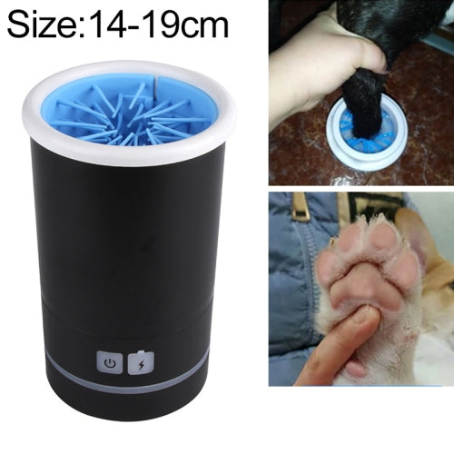 Pets Automatic Foot-Washing Cup Cats Dogs Extremities Cleaning Artifact, Size:L 14-19cm(Black)