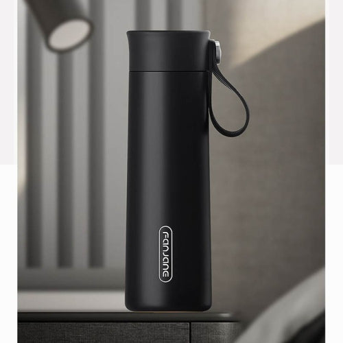 FANJANE Reminder Drinking Smart Thermos Cup(Black)