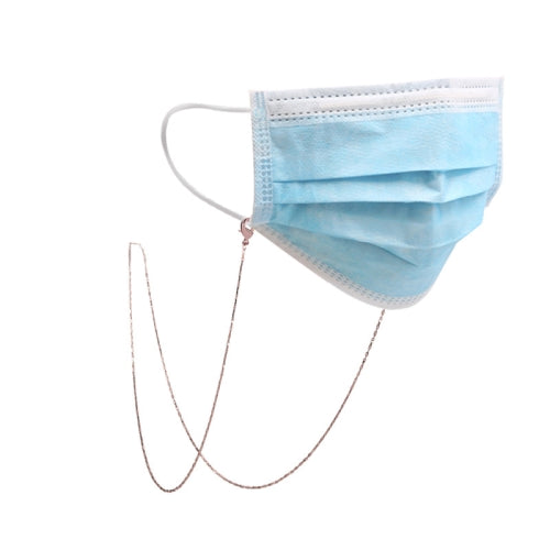 2 PCS Copper Material Prismatic Mask Chain Glasses Chain Hanging Neck Mask Anti-Lost Chain(Rose Gold)