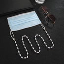 2 PCS Stainless Steel Pearl Curved-Needle Chain Non-Slip Glasses Chain Mask Anti-Lost Chain(Rose Gold)