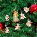 6 PCS/Set Christmas Snow Elk Head Wooden Pendant Printed Christmas Tree Pendant