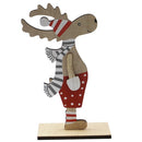 3 PCS Christmas Decoration Wooden Painted Christmas Elk Ornaments(JM01751)