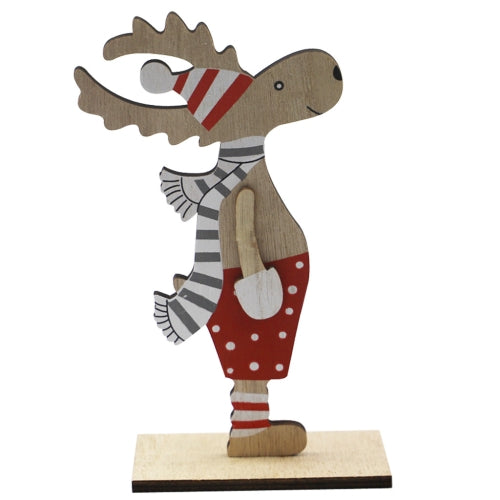 3 PCS Christmas Decoration Wooden Painted Christmas Elk Ornaments(JM01751)
