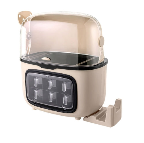 Kitchen Shelves Seasoning Bottle Knives Chopsticks Multifunctional Storage Box, Style:Luxury(Wheat Color)