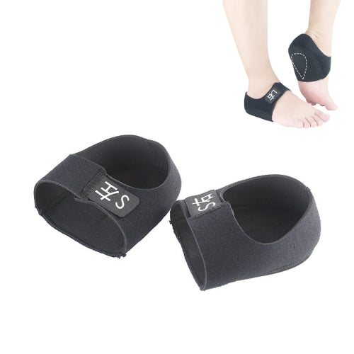 Heel Fatigue Shock Absorption And Warmth Gel Protective Cover, Size:S, Style:with Printing(Black )