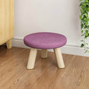 Fashion Creative Home Solid Wood Small Chair Children Stool(Round purple)