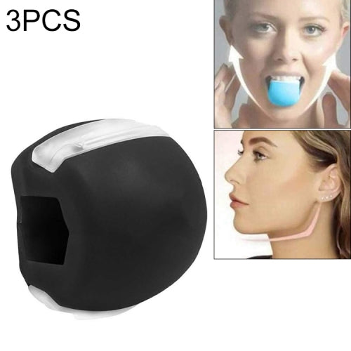 3 PCS Masseter Ball Mandibular Trainer Facial Muscle Trainer Silicone Face-Lifting Device(Black)