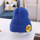 MZ9772 Emoji Labeling Baby Wool Hat Children Knitted Hat, Size: Free Size(Blue)