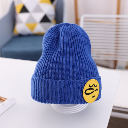 MZ9772 Emoji Labeling Baby Wool Hat Children Knitted Hat, Size: Free Size(Blue)