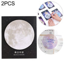 2 PCS Creative Planet Series Post-it notes Round Tearable Notes Small Book Office Note N Times Post(Black and White Moon)
