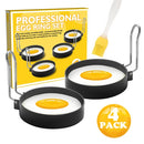 Egg Ring Iron Spray Non-Stick Round Omelette Model Omelette Mold, Specification: 4 PCS + Brush