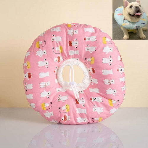 2 PCS Cat Anti-Lick And Anti-Bite Soft Ring Dog Collar Pet Supplies, Size:L(Little White Bear)