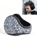 2 PCS DEZ01 Winter Men Checkered Pattern Plush Foldable Warm Earmuffs Ear Bag, Size: Free Size(Blue and White)