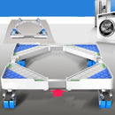 Single Tube 4 Wheels Adjustable Stainless Steel Refrigerator Bracket Washing Machine Base Bracket