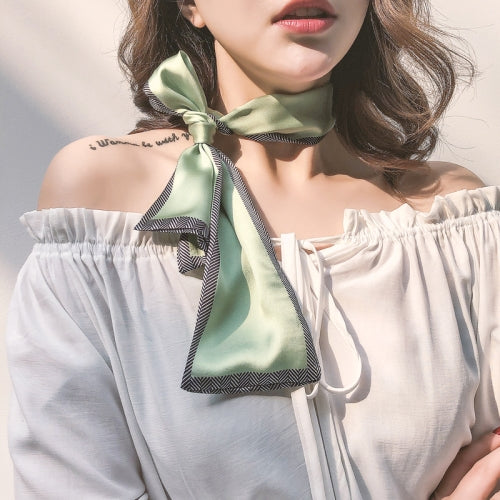 Narrow and Long Small Silk Scarf Retro All-Match Tie, Size:98 x 9cm(Green)