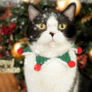 2 PCS Cat Dog Christmas Collar Wool Knitted Saliva Towel Bib(Green)