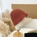 Knitted Bucket Hat Leisure Solid Color Wild Fisherman Cap Autumn And Winter Woolen Hat, Size: M (56-58cm)(Watermelon Red)
