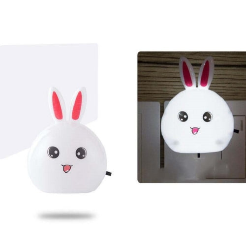 6 PCS Creative Night Light Rabbit Head Switch LED Baby Nursing Bedside Lamp, US Plug(White)