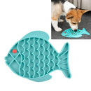 2 PCS Pet Cats and Dogs Silicone Slow Food Mat Anti-choke Bowl, Style:Fish Type(Blue)