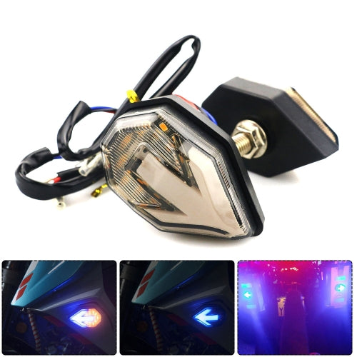 2 PCS Mini Light Guide Arrow Side Light Motorcycle Turn Signal(Yellow Blue)