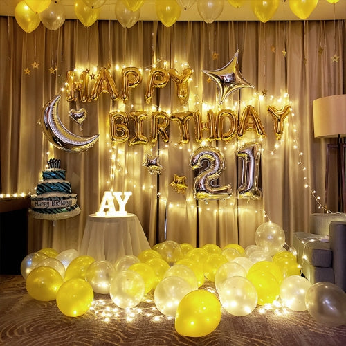 Birthday Party Layout Letter Aluminum Film Balloon Decoration Set(Style Three)