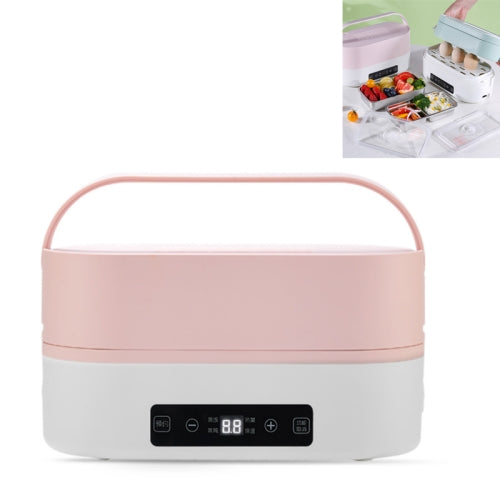Portable Automatic Smart Appointment Timing Double-Layer Heat Preservation And Heating Lunch Box CN Plug(Cherry Blossom Pink)