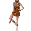 Indian Style Indigenous Savage Forest Hunter Princess Tassel Costume, Size:XL(Khaki)