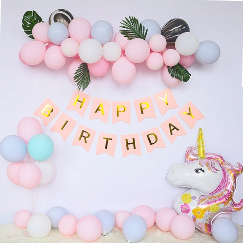 Birthday Party Background Wall Decoration Macaron Balloon Set, Style:Unicorn Set