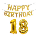 Birthday Decoration Aluminum Foil Balloon 40 Inch Big Number Aluminum Foil Balloon Decoration Set, Style:18(Golden)