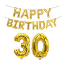 Birthday Decoration Aluminum Foil Balloon 40 Inch Big Number Aluminum Foil Balloon Decoration Set, Style:30(Golden)