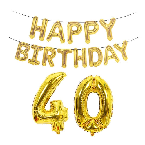 Birthday Decoration Aluminum Foil Balloon 40 Inch Big Number Aluminum Foil Balloon Decoration Set, Style:40(Golden)
